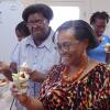 Making healthy parfaits 1st Lady Collins, Lady Williams, and Sis. Burton